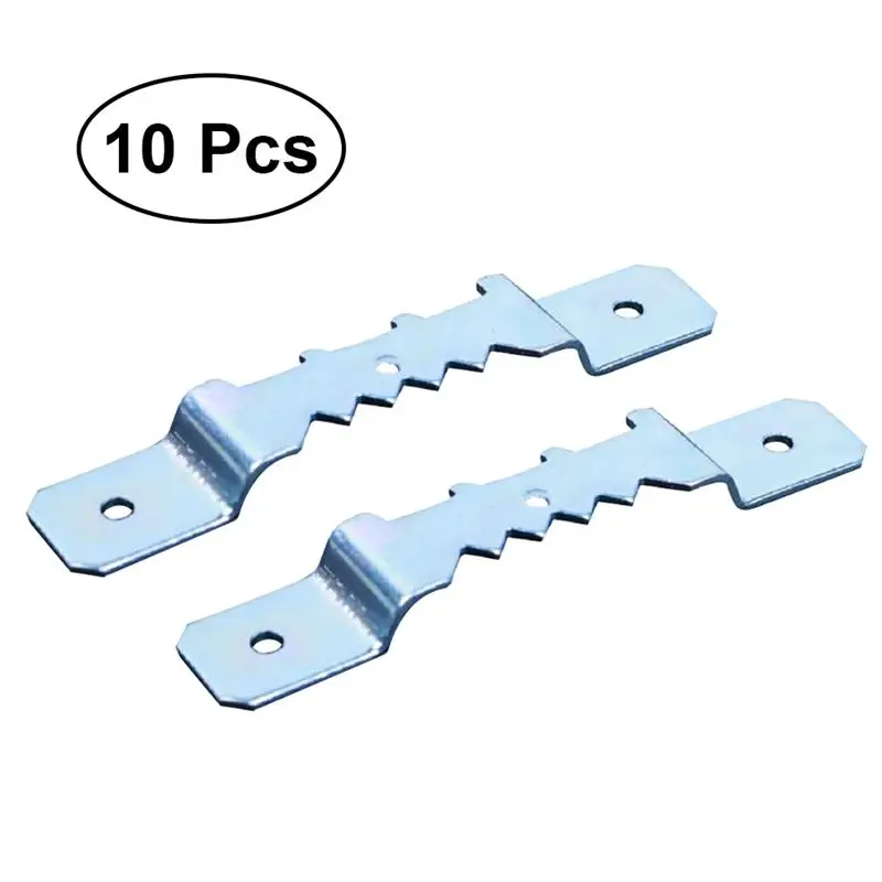 

10Pcs Frame Hooks Saw Tooth Double Hole Durable Premium Metal Hooks Hanger for Mirror Picture Photo Frame with Screws