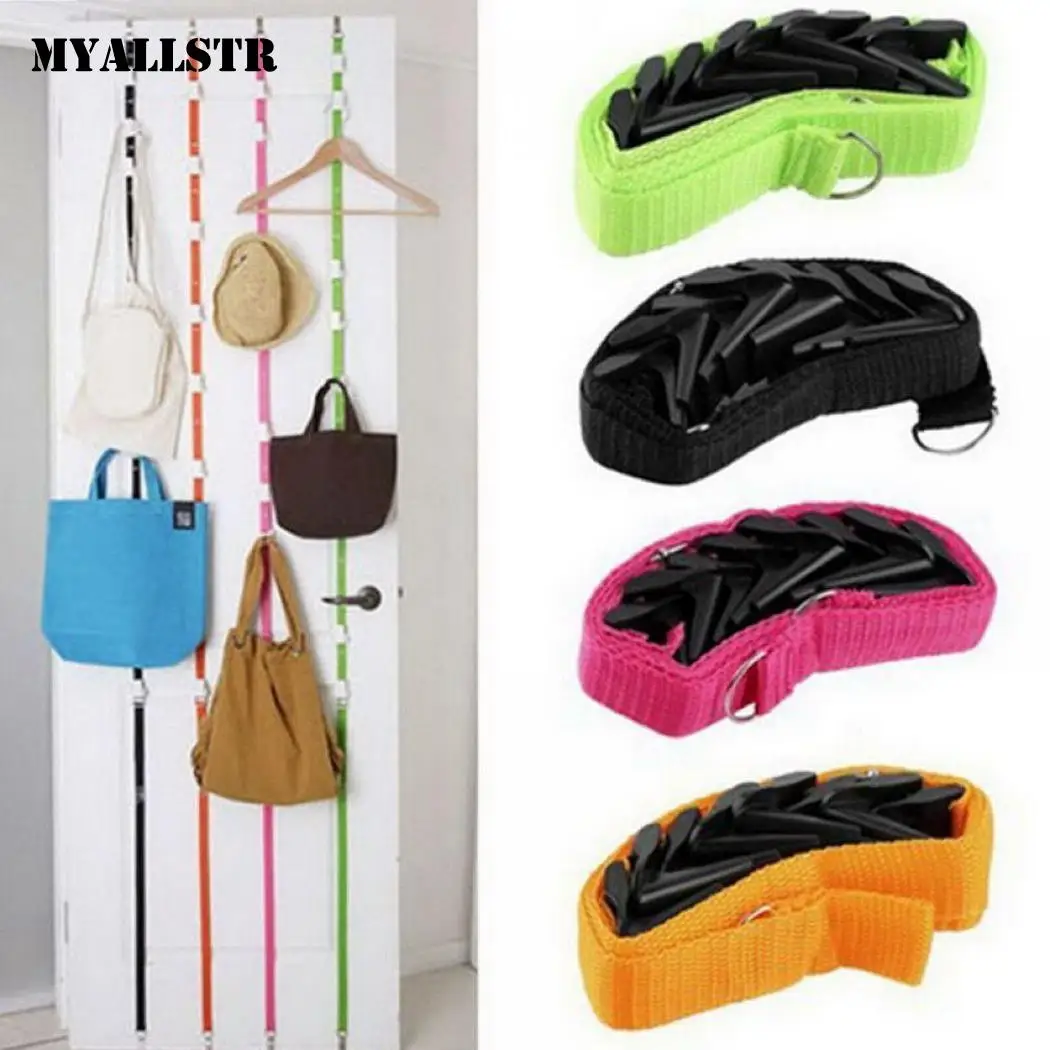 Adjustable Door Back Hook Strap Clothes Hats Hanging Belt Hanger Rope Bags Shoes Storage Save Space Suspension | Дом и сад
