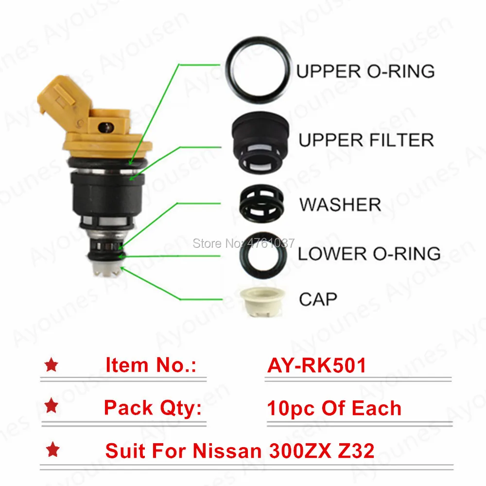 

10sets For Nissan 300ZX Parts #16600-96E01 Fuel Injector Repair Sevince Kits Top Quality Free shipping For AY-RK501