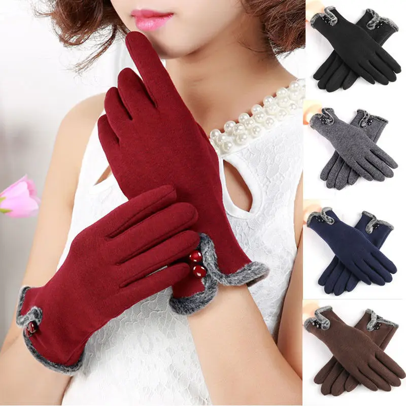 

Hirigin Winter Warm Women Gloves Fashion Touch Screen Gloves Mittens Warmer 2019 New Plush Princess Gloves