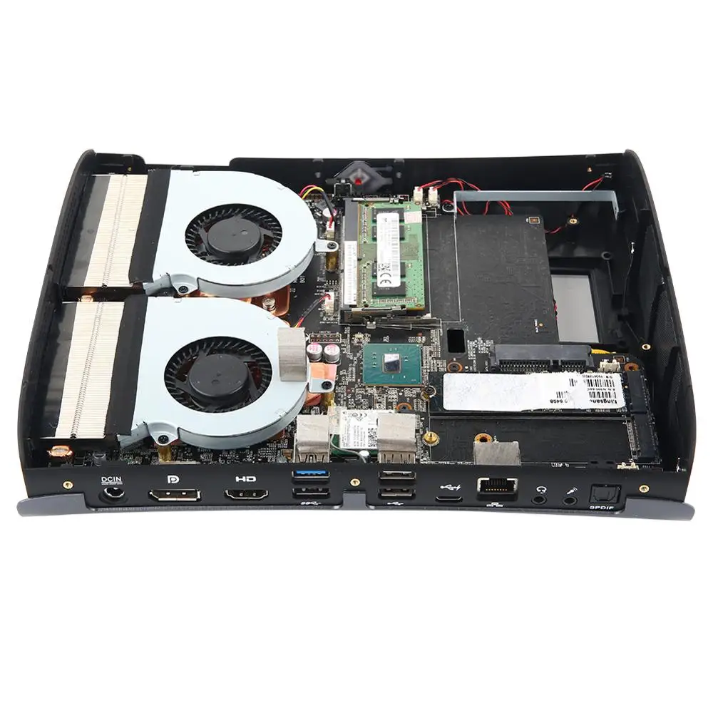 Вентилятор 4K Mini PC Intel Core I5 6300HQ Windows 10/Ubuntu серебристый [HUNSN BA01L] (WiFi/1HD1. 4/1DP1. 2/2USB3. 0/2USB2.