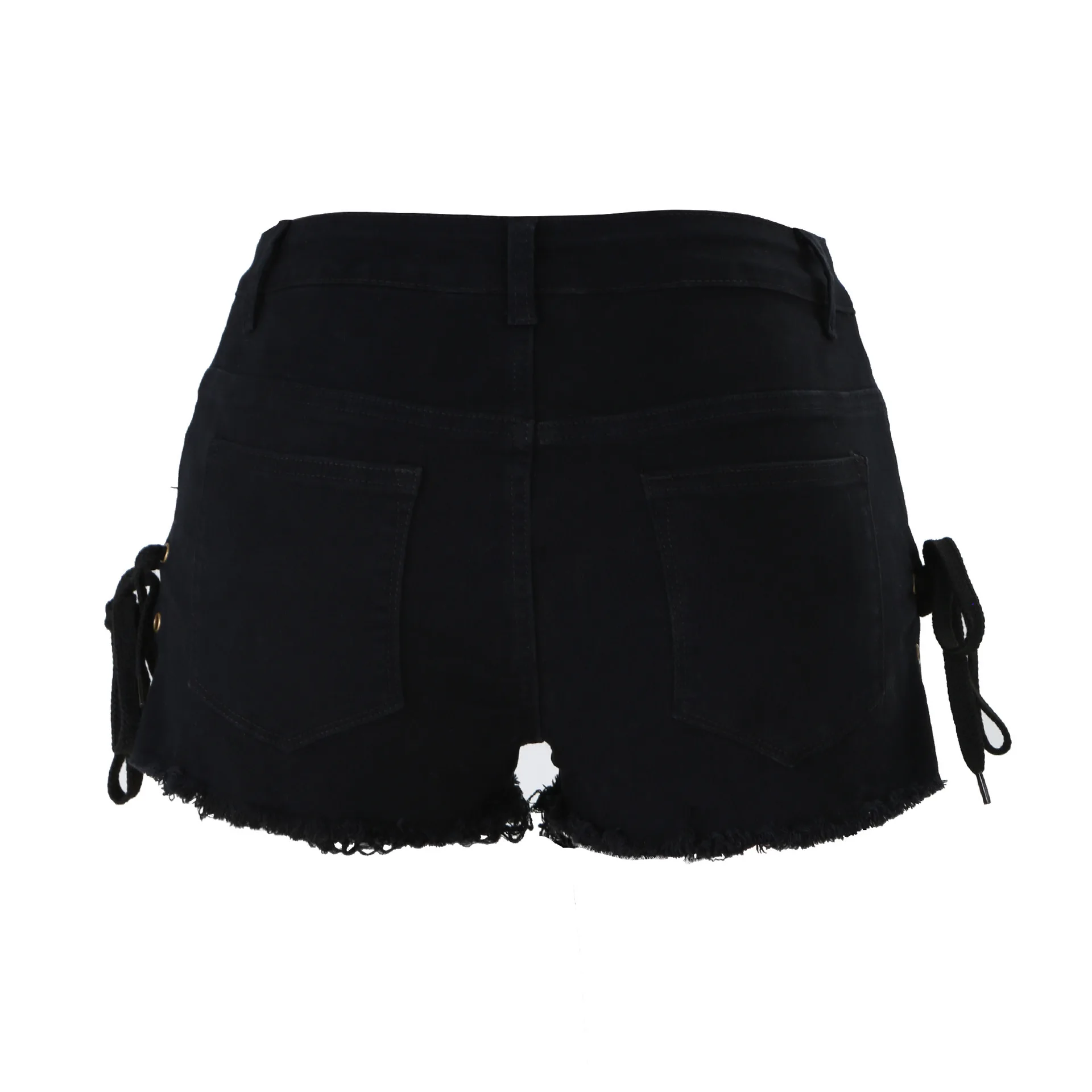 

Dilusoo 2020 Summer Holes Jeans Shorts Women Skinny Bandage Ripped Tassels Tight Shorts Lady Europe Jeans Pants Woman Trousers