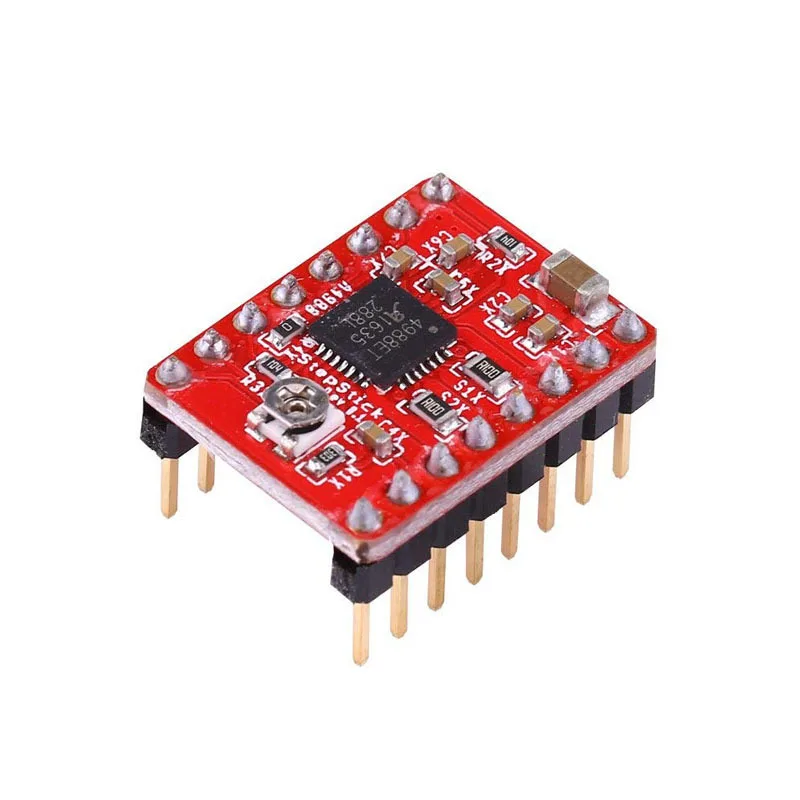 Драйвер шагового двигателя A4988 Reprap шаговый зеленый красный модуль с радиатором