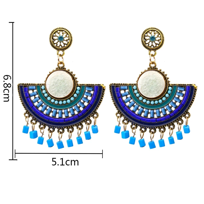 Fashion Glamour Vintage Bohemian Bead Earrings Ms. Openwork Flower Pendant | Украшения и аксессуары