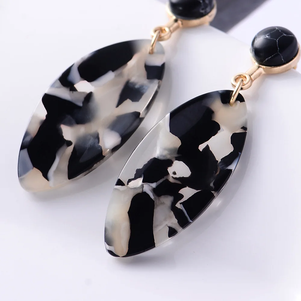 Acrylic Earrings 2019 Women Earring Bohemian Big Leopard Pendant Statement Fashion Water Drop Luxury Jewelry Accessories | Украшения и