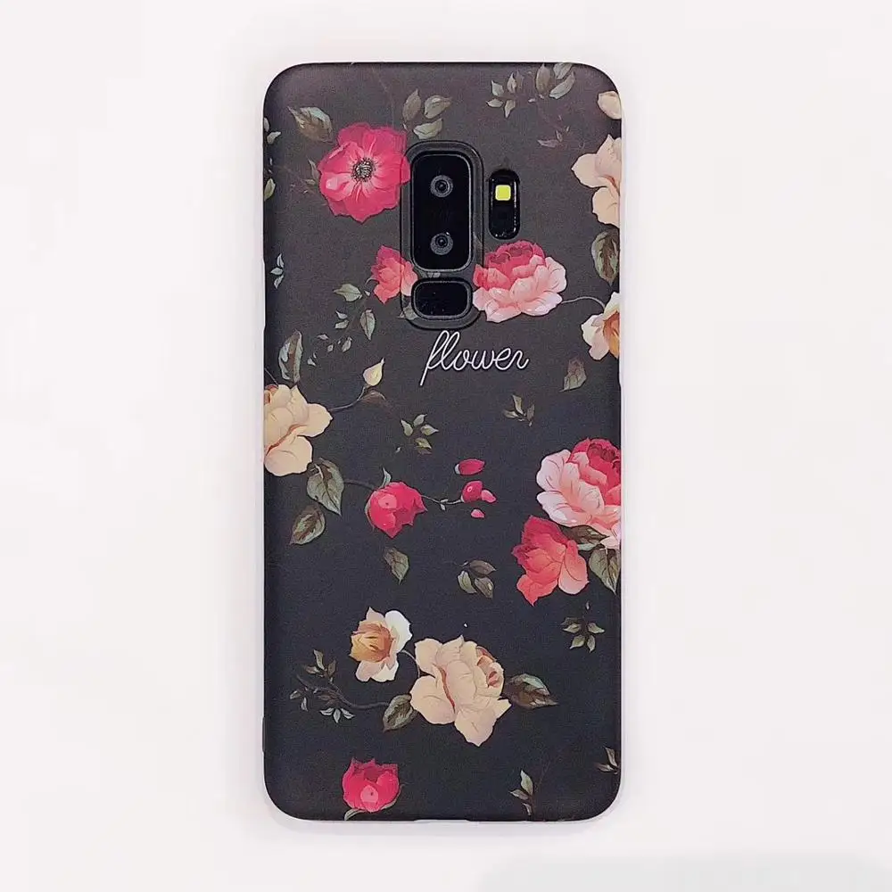 S9PLUS корейский жесткий чехол для телефона с цветочным рисунком уникальная