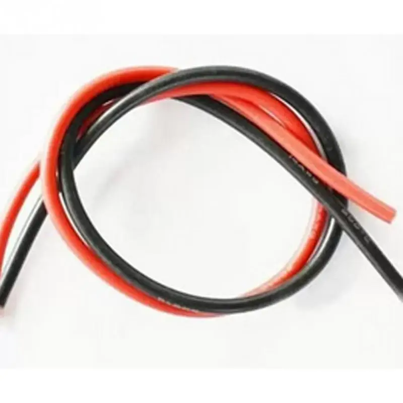 Горячая 2 м AWG мягкий, силиконовый, гибкий кабель 12-20 AWG(1 метр красный+ 1 метр Черный