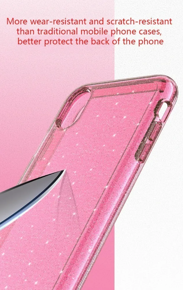 Для iPhone XS Max XR X Блестящий блестящий чехол для телефона бесшовная мягкая задняя
