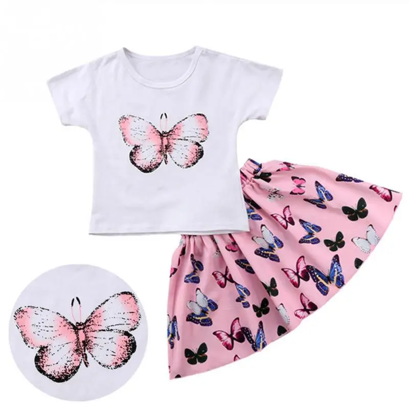 Детский летний милый комплект из двух предметов костюм для женщин и девочек