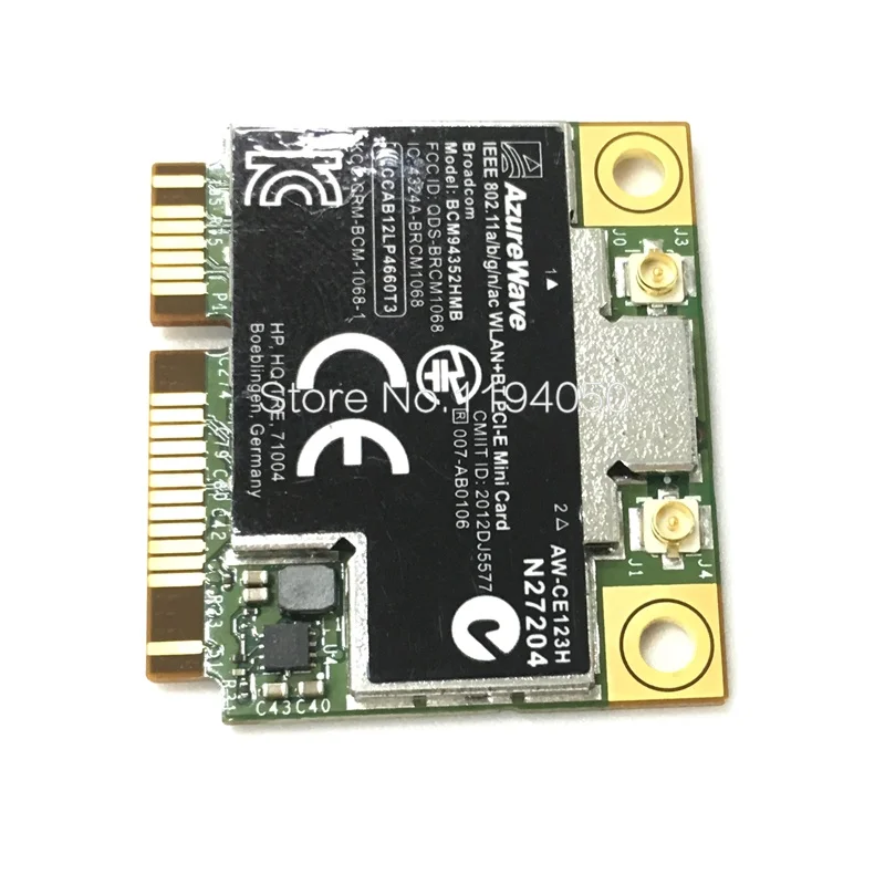 AzureWave Broadcom BCM94352HMB 802.11ac 867 Мбит/с Беспроводная AC WLAN + Bluetooth BT 4 0 полумини PCI E