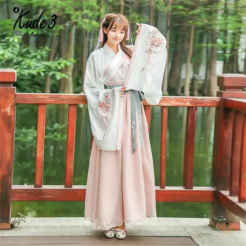 Скидка на праздник! Новая традиционная юбка Hanfu с вышивкой и большими рукавами
