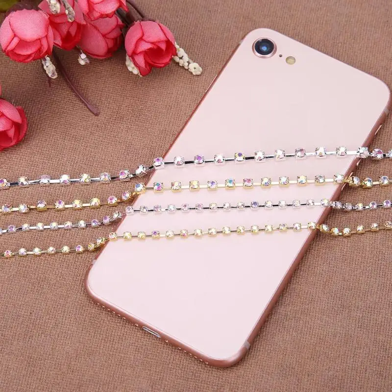 10 ярдов AB Bling горный хрусталь цепи DIY мобильный чехол для телефона Свадебный декор