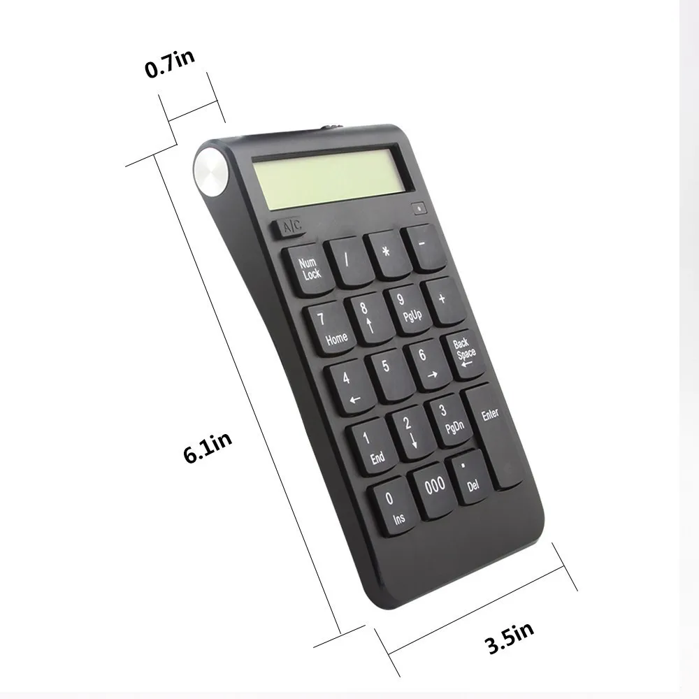 

CHYI Small-Size 2.4GHz Wireless Numeric Keypad Numpad 19 Keys Digital Keyboard for Accounting Teller Laptop Notebook Tablets