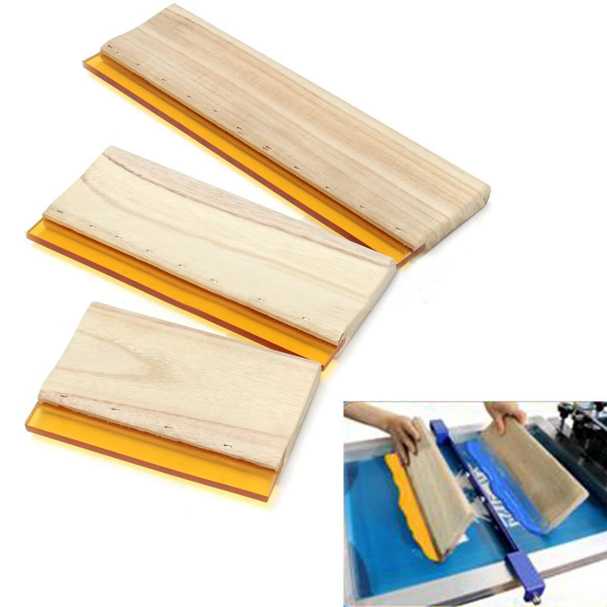 3 Pcs Silk Screen Printing Squeegee Ink Scaper Scratch Board Tools 16cm 24cm 33cm | Обустройство дома