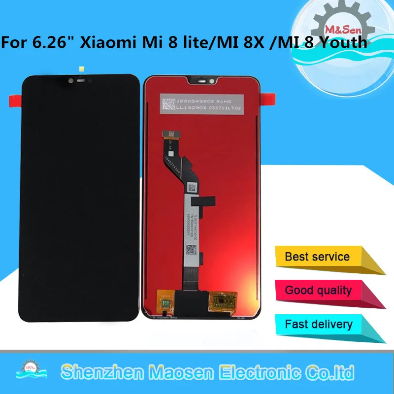 Оригинальный ЖК экран M & Sen для Xiaomi Mi 8 Lite 6 26 дюйма дисплей + дигитайзер сенсорной
