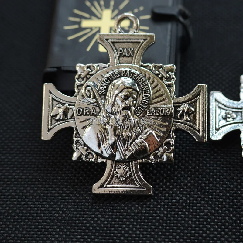Католический Санта Бенедикт pax металлическая подвеска crux sanctia patris st. Benedict bless