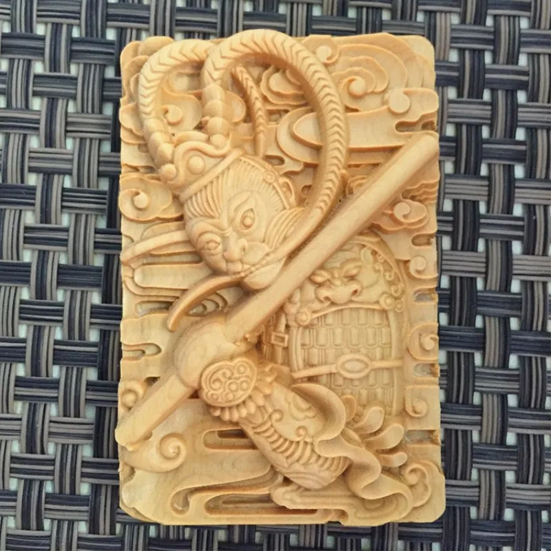 Изысканное Качество ручная резьба ремесло Самшит 46 бренд Qitian Dasheng значки подвеска Автомобильная безопасность висячие украшения 2 шт./лот