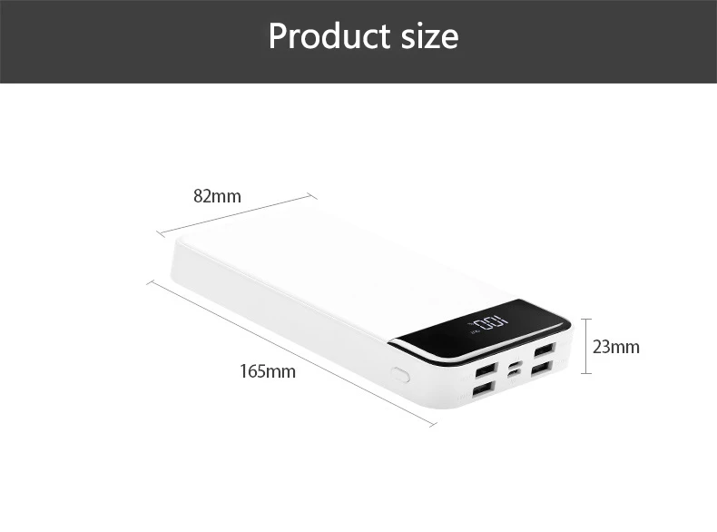 Быстрая Зарядка Power Bank 20000 мАч 2 USB PowerBank 18650 Внешняя батарея для iPhone Xiaomi повербанк