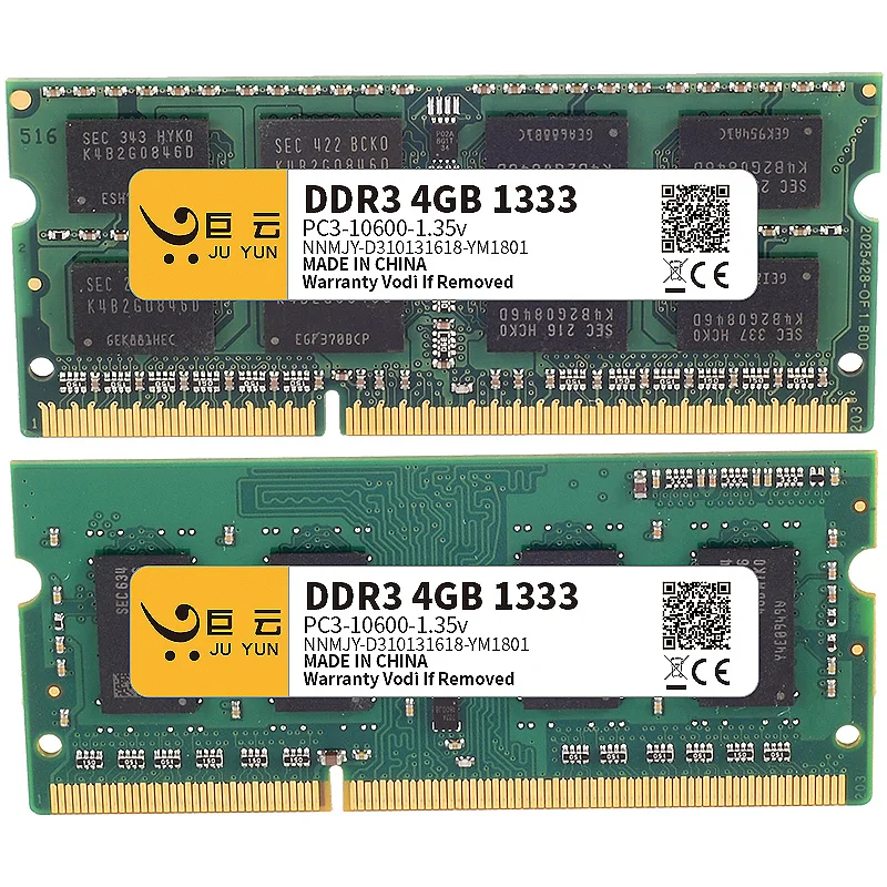 Оперативная память Ju Yun DDR3L 4 Гб 1333 МГц ОЗУ для ноутбука 1066 1600 совместима с