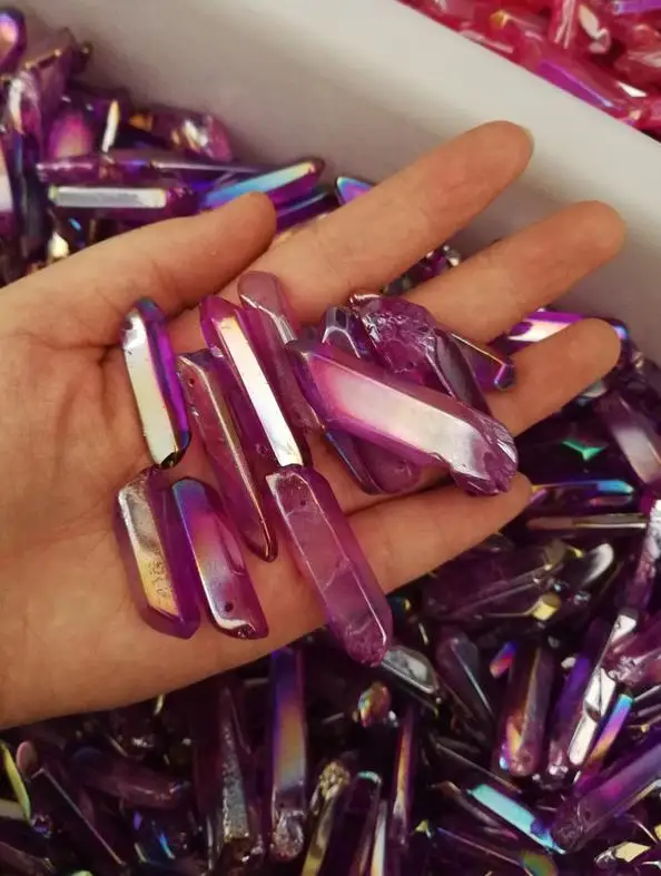 Red Crystal point Pink green yellow Aura Titanium Quartz Stunning Rainbow Specimen Minerals Reiki Healing Chakra | Дом и сад