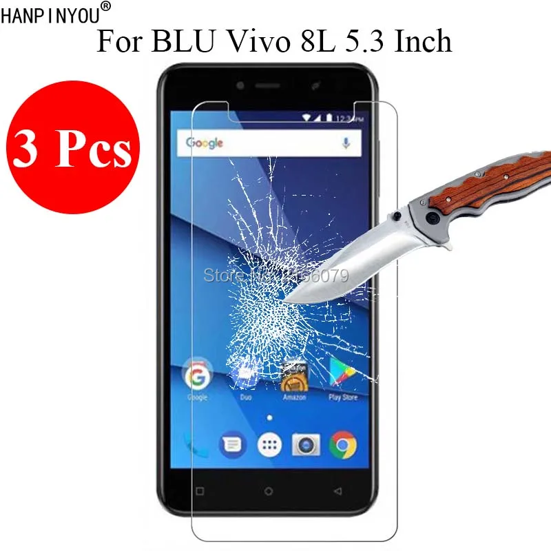 

Новое закаленное стекло 3 шт./лот 9H 2.5D, Защита экрана для BLU Vivo 8L 5,3 ", защитная пленка + инструменты для очистки