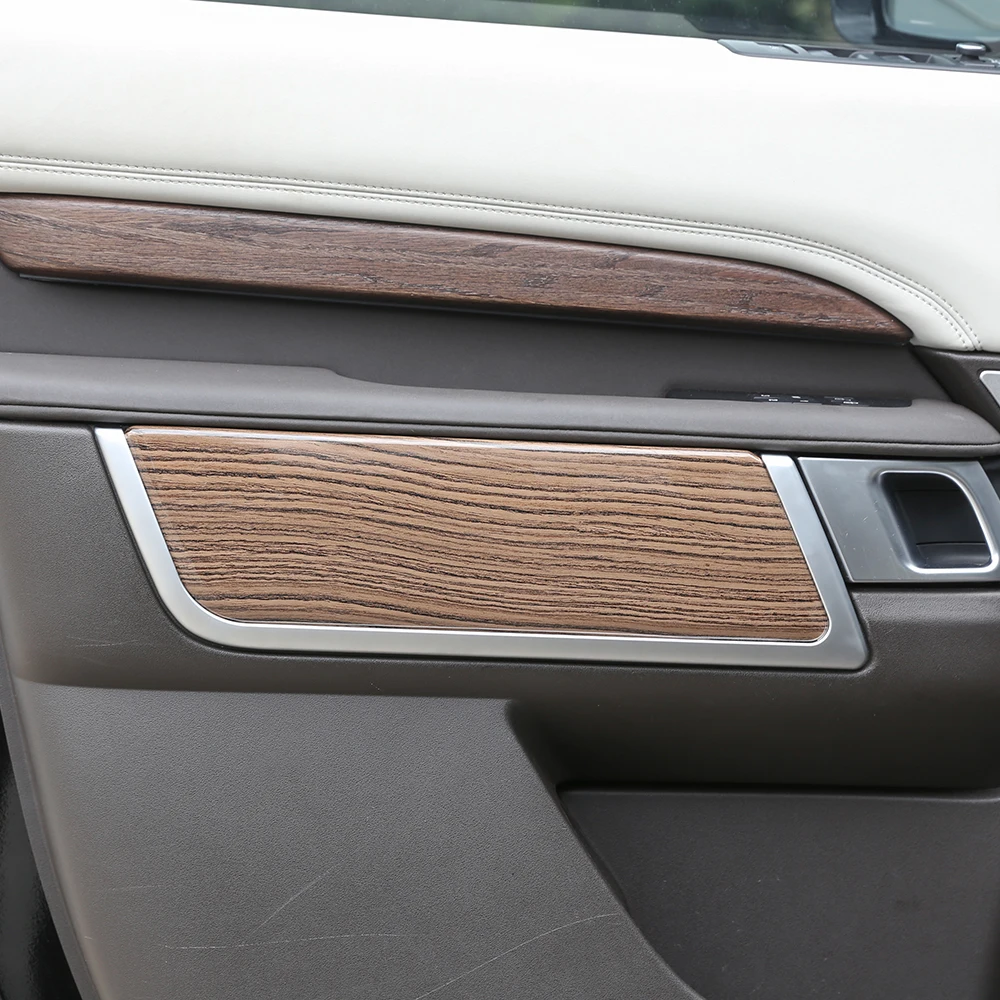 

4 Pcs Sands Wood Grain Interior Door Cover Trim For Land Rover Discovery 5 LR5 L462 2017 2018 Replacement Parts