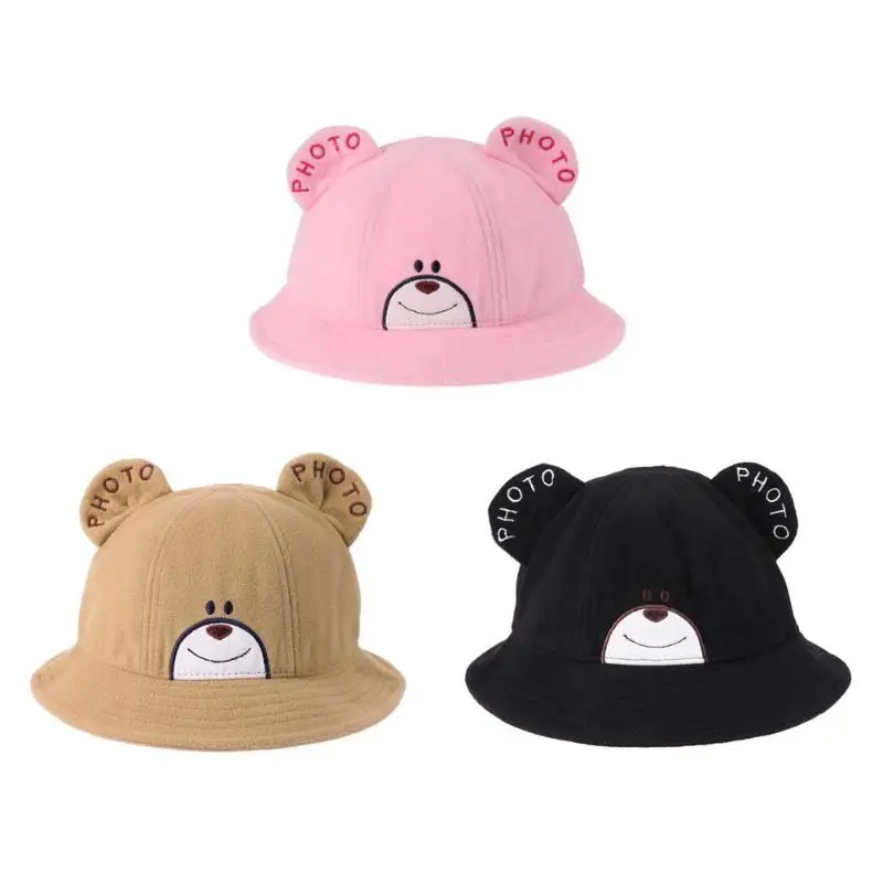 Baby Infant Windproof Cartoon Animal Embroidery Bucket Caps Cotton Sunscreen Hat Accessories | Детская одежда и обувь