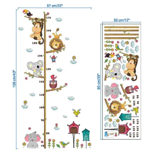 2019 New Finding Nemo Height Measure Chart Wall Stickers Kids Boys Nursery Bathroom Vinyl Decals Kid Room Decor | Дом и сад