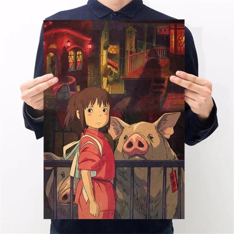 Классический Hayao Miyazaki аниме Унесенные призраками старинные плакаты украшения