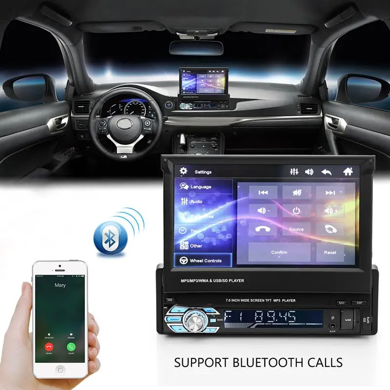 Автомобильный gps навигатор Универсальный 7 дюймовый Телескопический экран Bluetooth