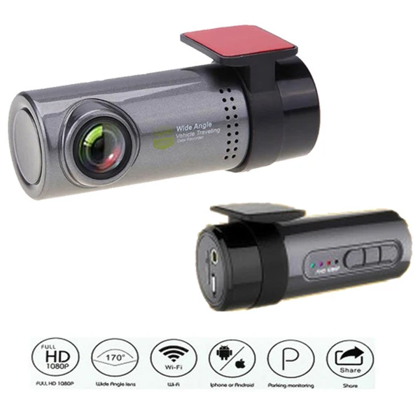 Мини WiFi Автомобильный DVR камера приборная панель 360 градусов HD 720P видео