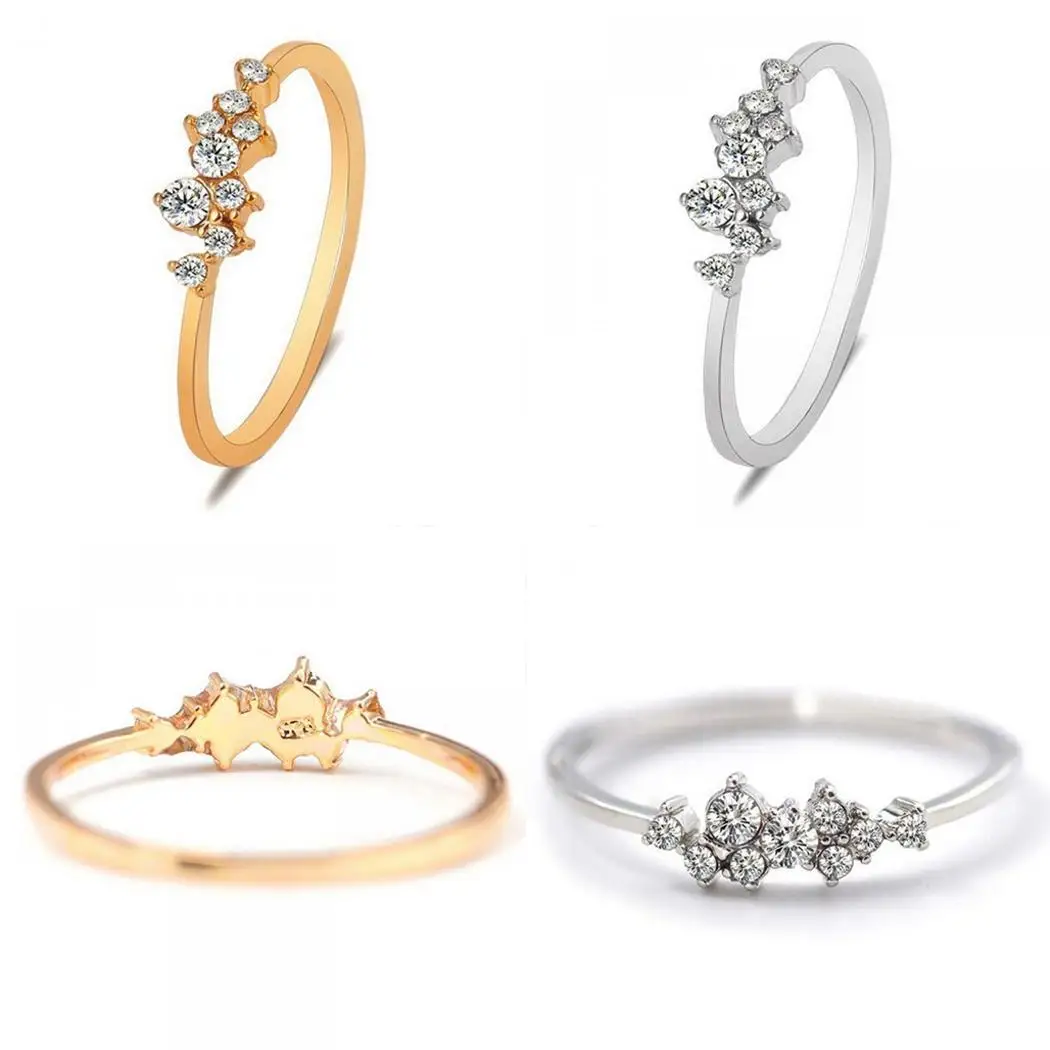 Engagement Women Gold Jewelry Fashion Gift Silver Rhinestone Wedding Ring | Украшения и аксессуары