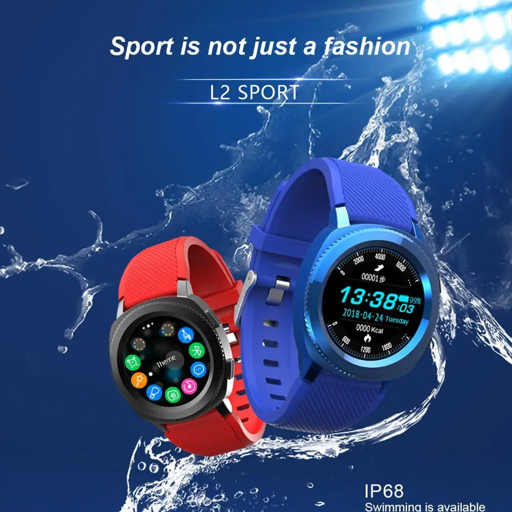 Смарт часы L2 MTK2502 Smartwatch IP68 Водонепроницаемый Bluetooth Вызов монитор сердечного ритма