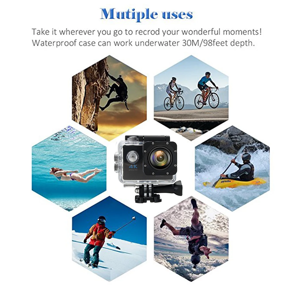 NEW Camera DV Video 2 inch Full HD 1080p 12MP 170 degree Wide-angle Camcorder 30m Waterproof Car | Электроника