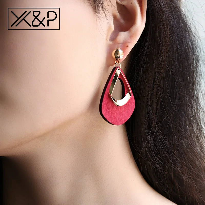 X &amp P винтажные металлические Висячие серьги для женщин заявление Мода