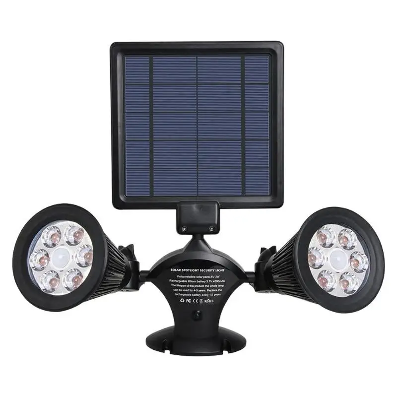 Vktech Солнечный СВЕТОДИОДНЫЙ светильник датчик движения с двойной головкой