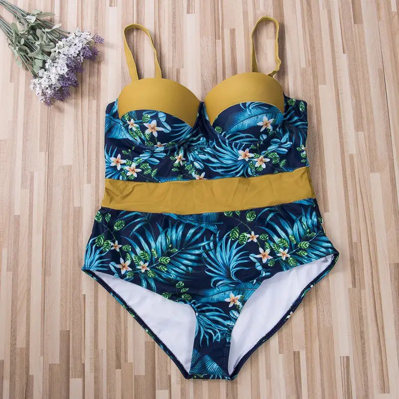 2019 Новый стиль Модные размера плюс для женщин с принтом выдалбливают Цельный