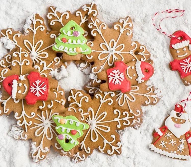 5 шт./компл. cookie cutter набор Снежинка выпечки печенье нержавеющая сталь торт