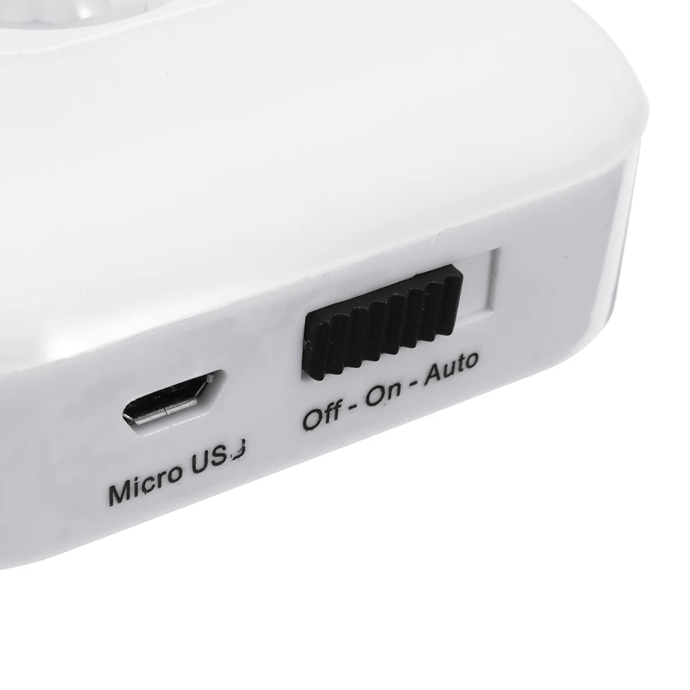 CLAITE 1W USB Перезаряжаемый 8 LED PIR датчик движения ночник теплый белый/белый шкаф