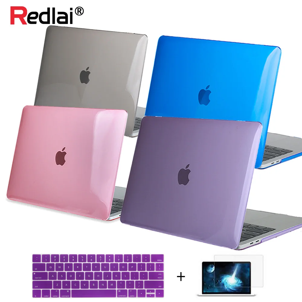 Жесткий чехол Redlai для Macbook New Pro 13 15 &quotTouch bar кристально чистый ноутбука Mac Air retina 12 +