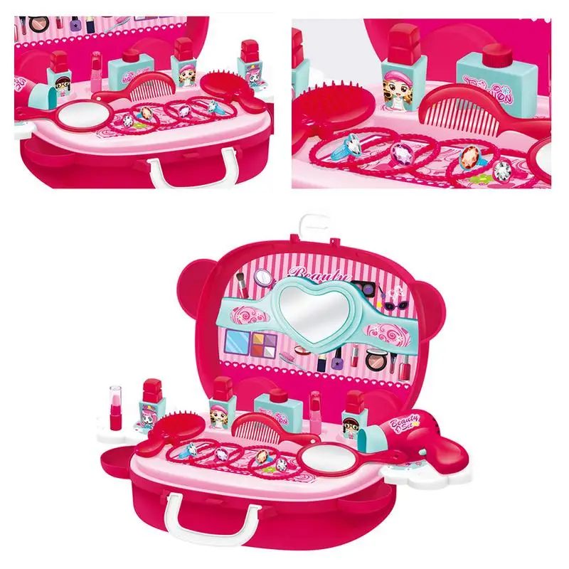 Girls Beauty Toys Children Cosmetics Makeup Box Princess Set Safe Non-toxic Lipstick Nail Polish Baby Girl Pretend Play Toy | Игрушки и