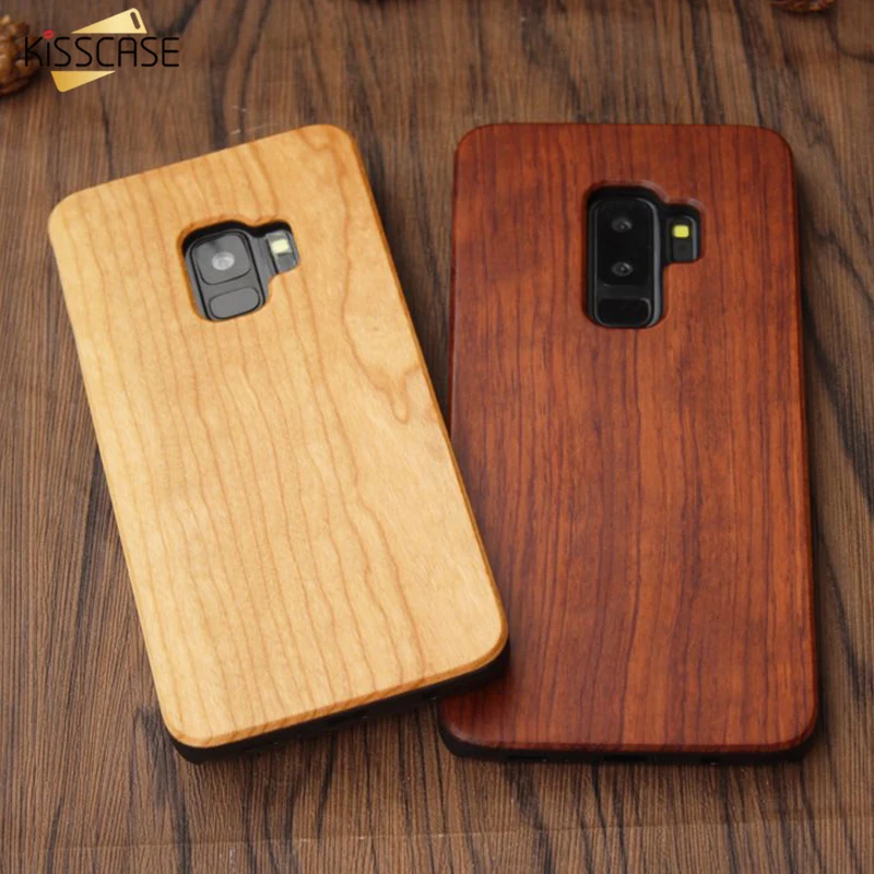 KISSCASE Ретро Чехол из натурального дерева бамбуковый чехол для Samsung Galaxy S9 S8 Plus Edge