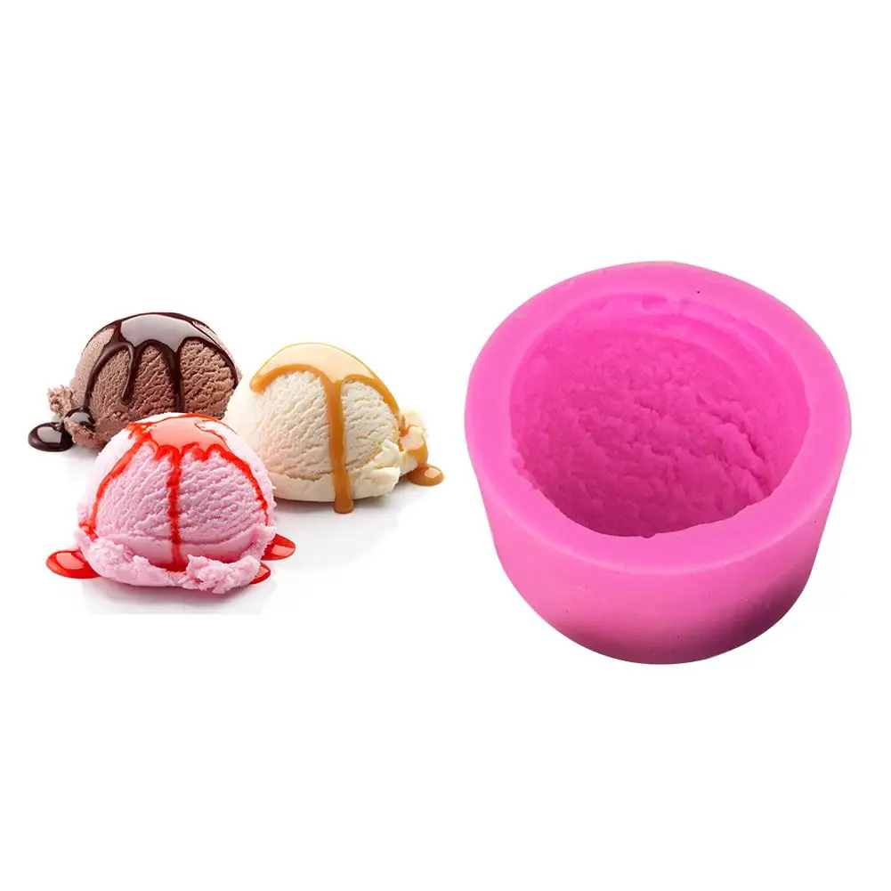 3D мороженое мяч силиконовые формы пластырь глина Fondant (сахарная) форма для кекса