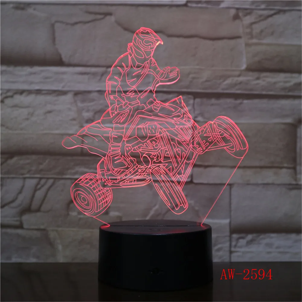ATV Форма 3D лампа Дюна пляж Багги LED Luminaria Cruiser ночник подарки для друга