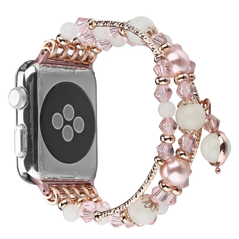 

Highquality noctilucent agate band for Apple watch 44mm Replacement wrist women's fashion Wrist Strap With Adapters 38MM 42MM 40