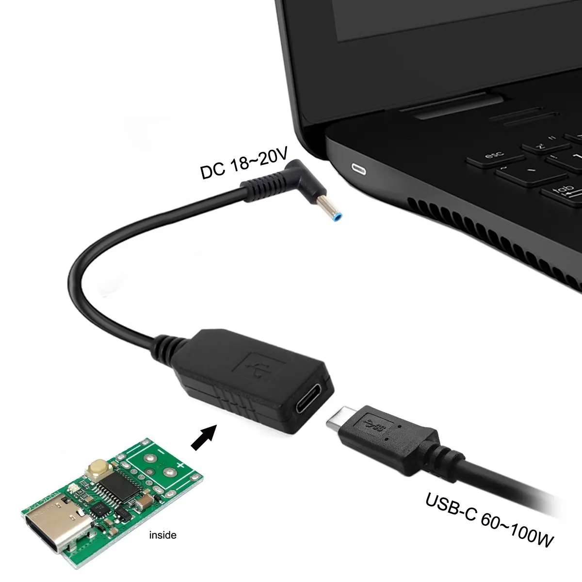 USB 3 1 Тип C USB-C DC/DC 20V 4 5 0 мм Dell HP Мощность штекер PD эмулятор триггер Зарядное