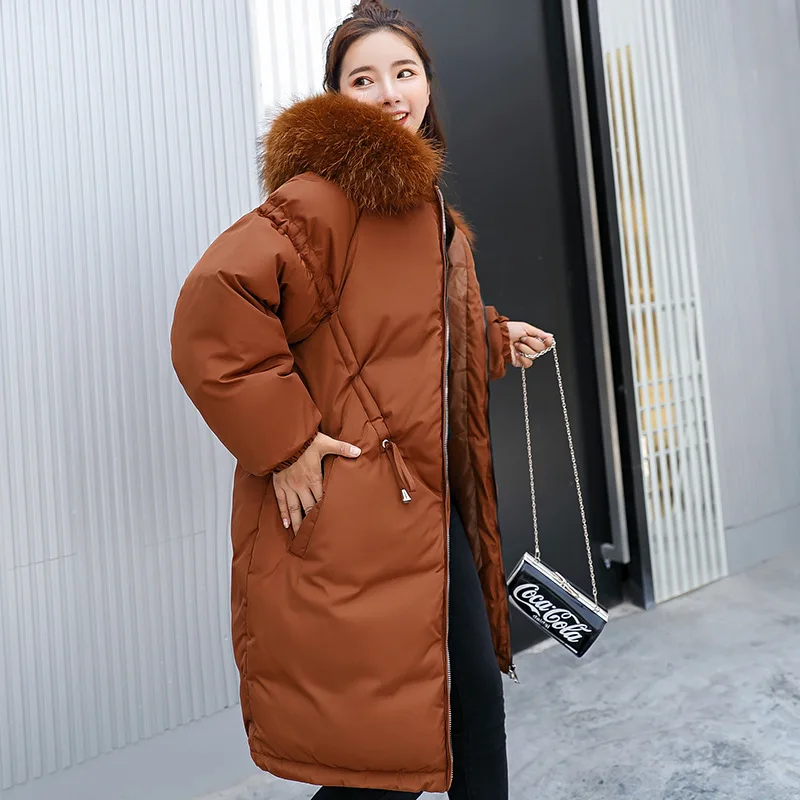 2019 Rushed Polyester Zipper High Waist Standard Winter Korean New Cotton-padded Clothes Long Self-cultivation Heavy Seta Code | Женская