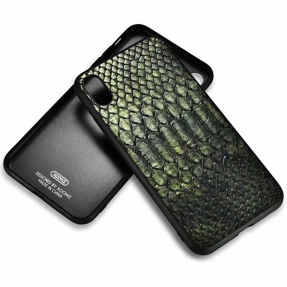 XOOMZ роскошные змеиной кожи чехол для iPhone X XS MAX XR крышка искусственная кожа задняя