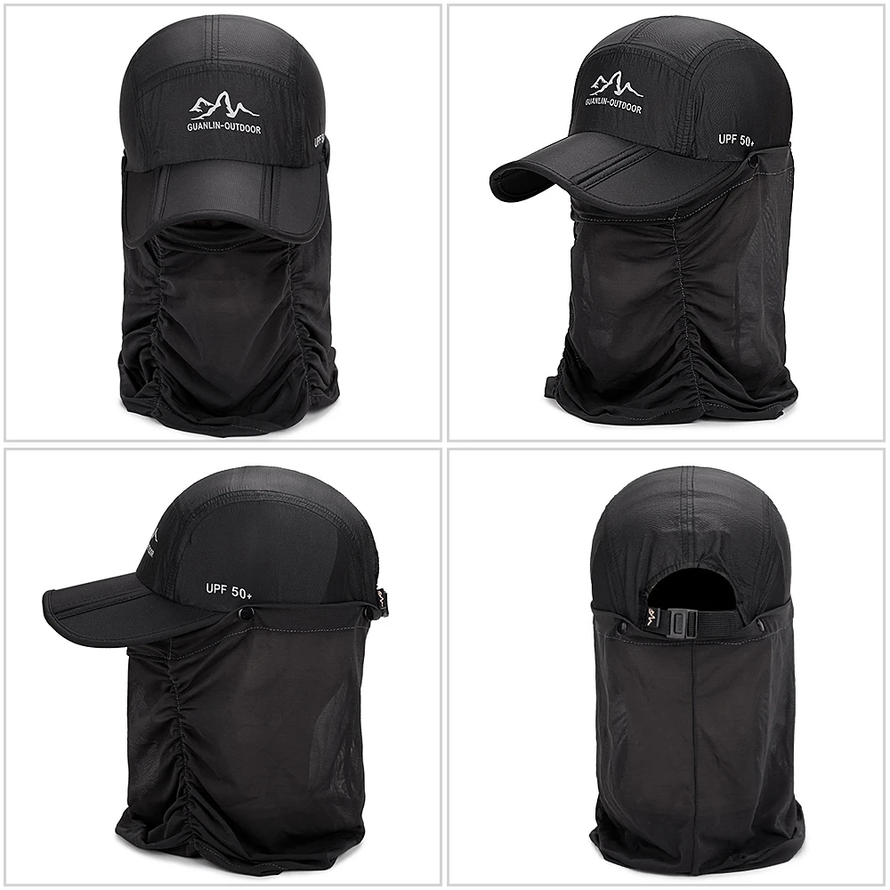 Уличная дышащая походная Кепка с защитой от УФ лучей складная солнцезащитная