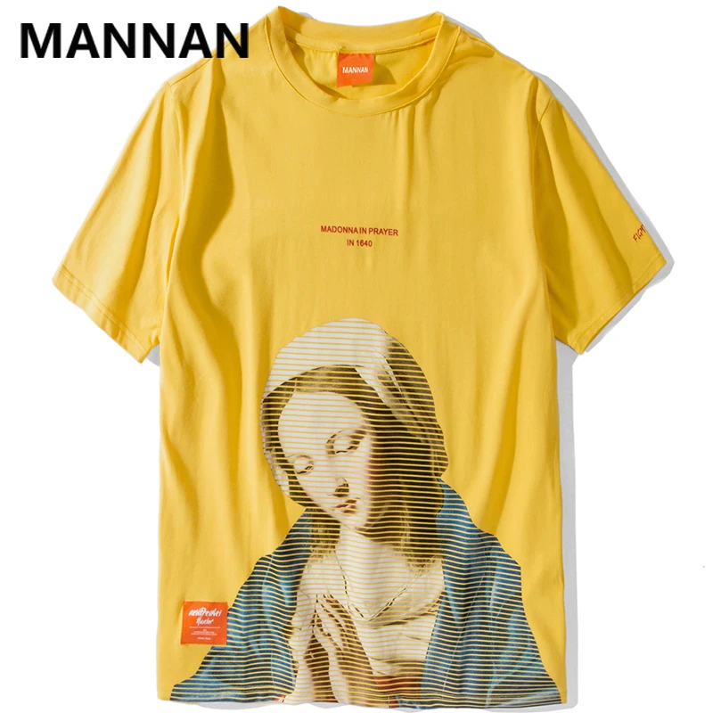 Мужская футболка с коротким рукавом MANNAN Madonna In Prayer повседневные хлопковые